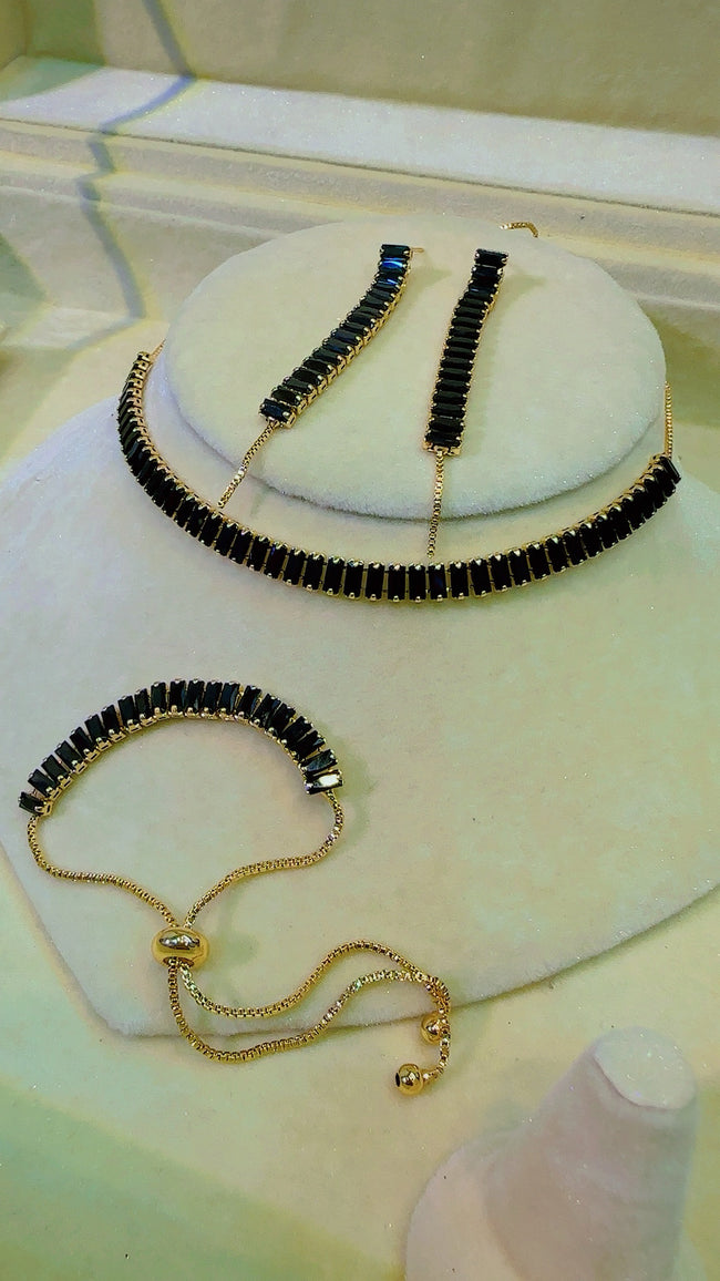 Imported Real Stone Necklace set with Bracelet