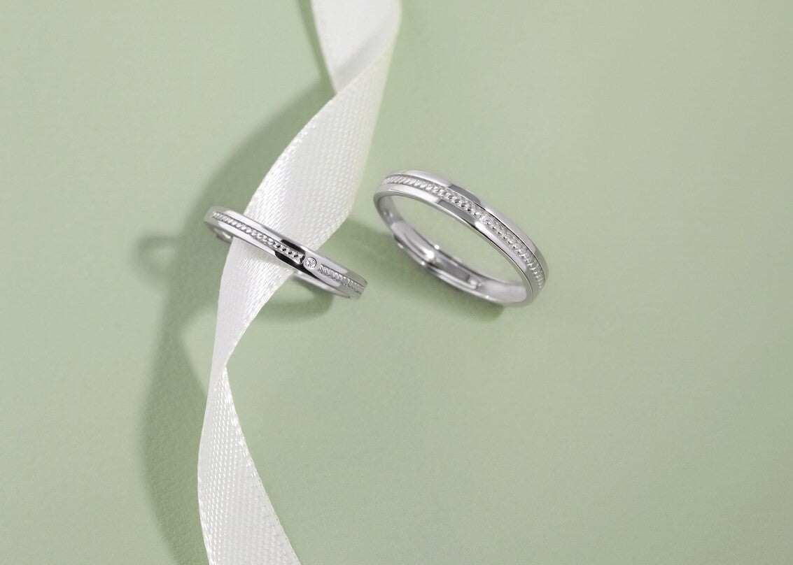 Tie the Knot Couple Banda Pure Silver