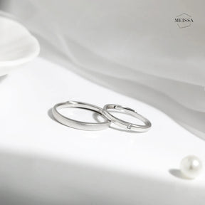 Minimalist Couple Bands Pure Certified Silver