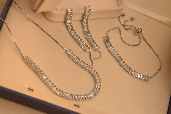 Imported Real Stone Necklace set with Bracelet