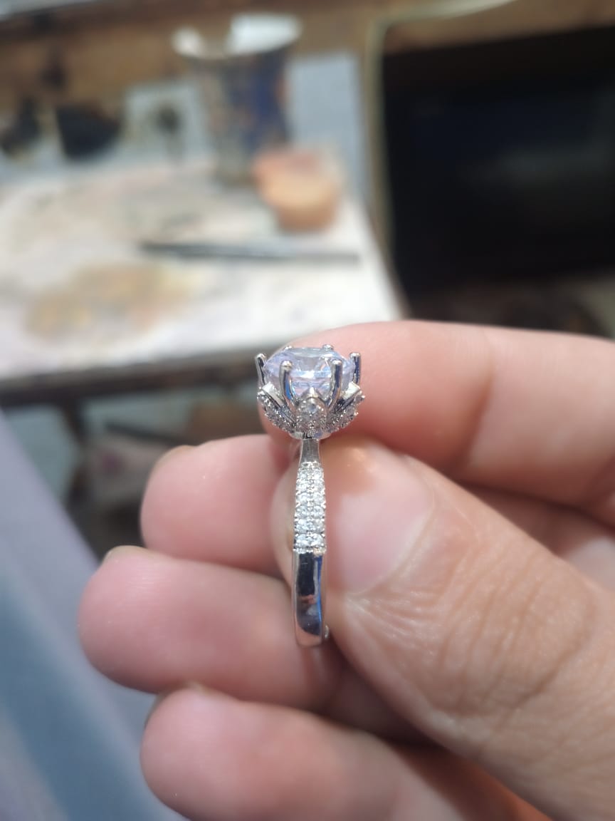 Zircon Diamond Ring